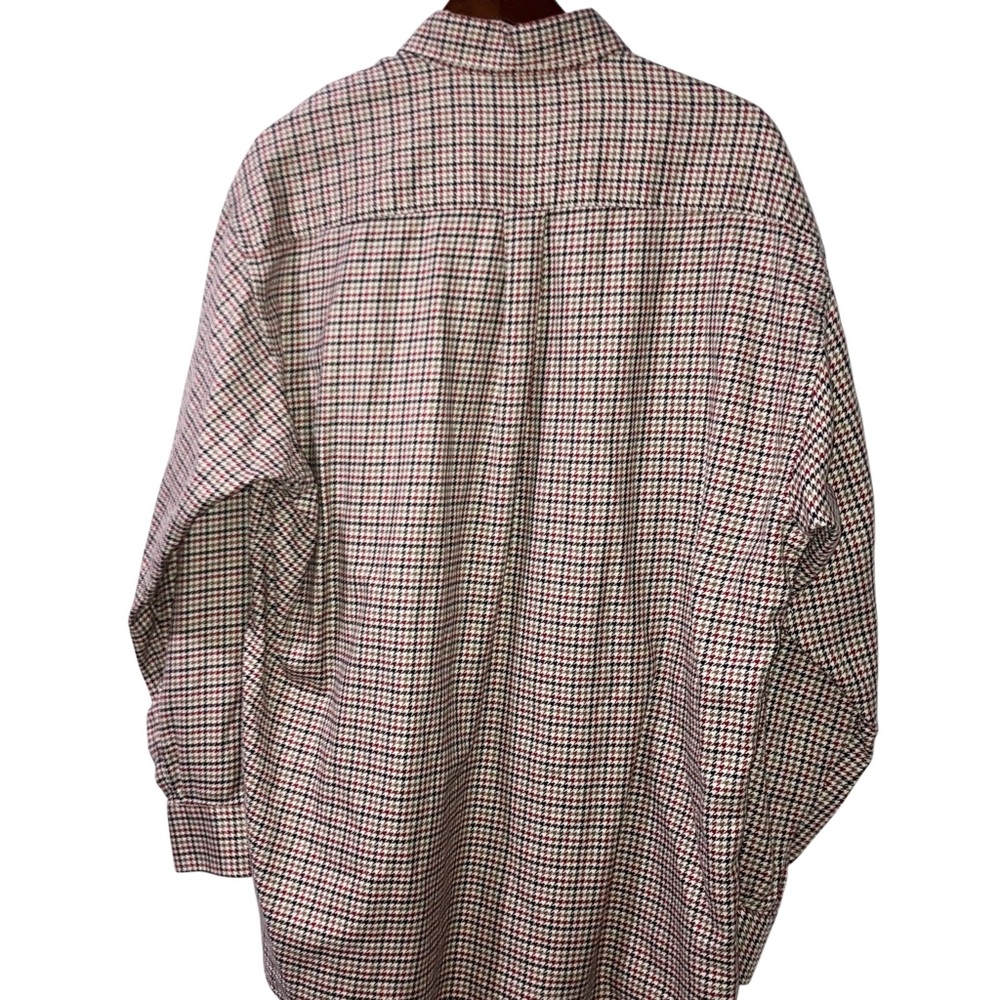 Burberry Mens Cream Red Herringbone Long Sleeve Button Down Shirt Size X-Large - Picture 2 of 6